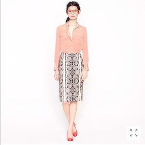J. Crew Snake Print Pencil Skirt Size 6